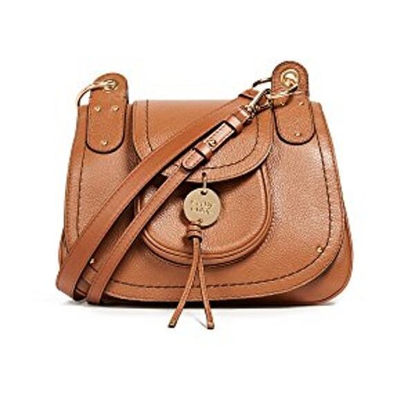 See By Chloe Susie Saddle Bag Brown Leather Medium Detachable Crossbody